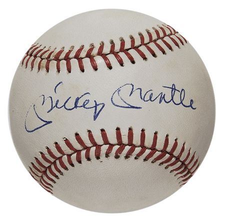 Lot #1311 Mickey Mantle Baseball and Photograph - Image 1