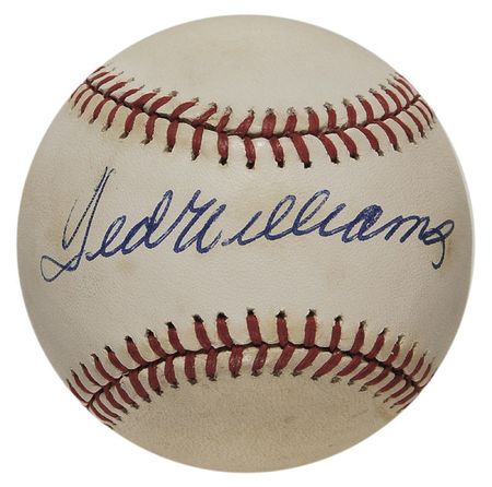 Lot #1371 Ted Williams Baseball and Photograph - Image 1