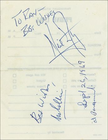 Lot #499 Apollo 11: Armstrong and Collins: The lunar astronauts travel the country to meet admirers...and Bob Hope - Image 1