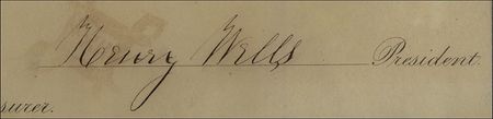 Lot #410 Henry Wells and William Fargo: Wells and Fargo sign an 1863 American Express stock certificate - Image 3