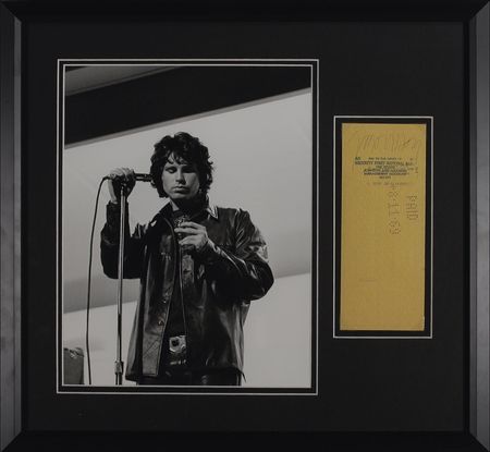 Lot #879 The Doors: Jim Morrison: The Lizard King signs a management check just a few months after ?The Miami Incident? - Image 1