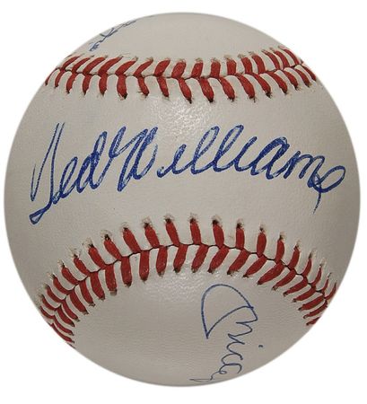 Lot #1278 Joe DiMaggio, Mickey Mantle, and Ted Williams Baseball - Image 3