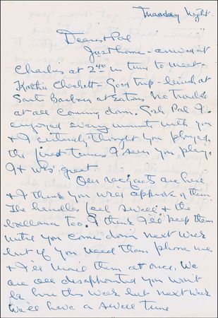Lot #1362 Bill Tilden: Shunned by the tennis world, a legend compliments an old friend of the game - Image 1