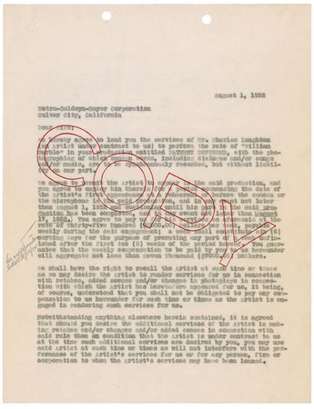 Lot #1202 Irving Thalberg Signed Document - Image 1