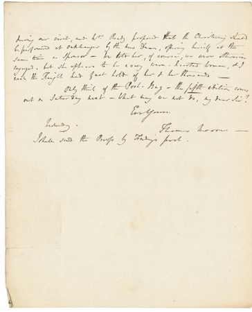Lot #685 Thomas Moore Handwritten Letter Signed - Image 2