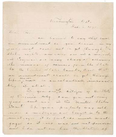 Lot #426 Benjamin Butler Signed Letter - Image 1
