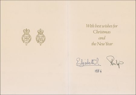 Lot #282 Elizabeth II and Philip Christmas Card - Image 1