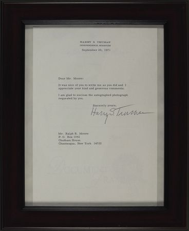 Lot #188 Harry S. Truman Photograph and Letter - Image 2