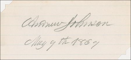 Lot #83 Andrew Johnson Signature - Image 1