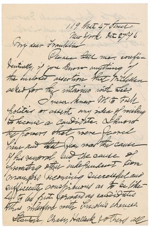 Lot #467 Fitz John Porter: Strong accusations from the court-martialed Union general: “Stanton, Chase, Halleck & others all aided to keep generals down” - Image 1