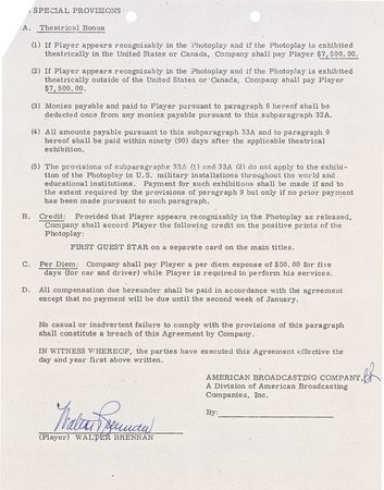 Lot #989 Walter Brennan Signed Document - Image 2