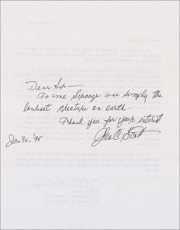 Lot #1174 George C. Scott: ?To me Scrooge was simply the lonliest creature on earth? - Image 1