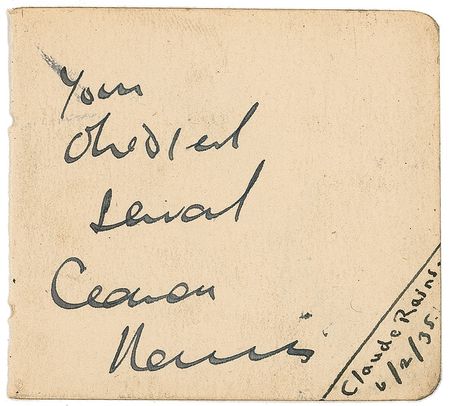 Lot #1002 Casablanca: Claude Rains Playbill and Signature - Image 2