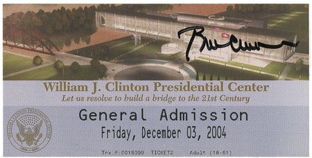 Lot #23 Bill Clinton Ticket