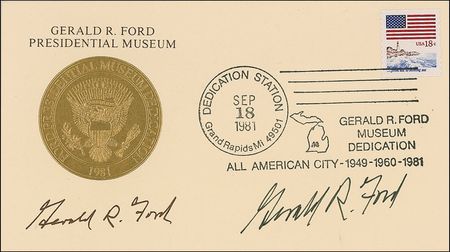 Lot #51 Gerald Ford Signed Photograph and Commemorative Cover - Image 2