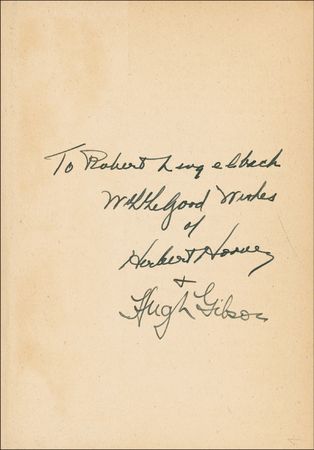 Lot #72 Herbert Hoover: Hoover signs his important Basis of Lasting Peace - Image 1