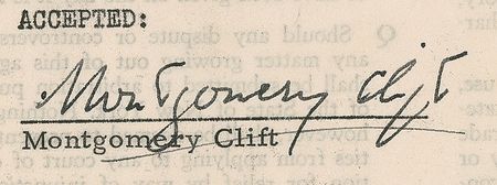 Lot #1008 Montgomery Clift Signed Document - Image 2