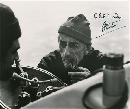 Lot #238 Jacques Cousteau Photograph and Signature - Image 1
