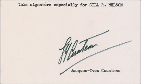 Lot #238 Jacques Cousteau Photograph and Signature - Image 2