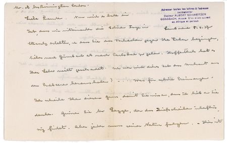 Lot #390 Albert Schweitzer - Image 1