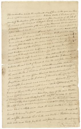 Lot #339 John Marshall: Chief Justice Marshall sells his huge Virginia hunting lodge, signing his name 10 times - Image 1