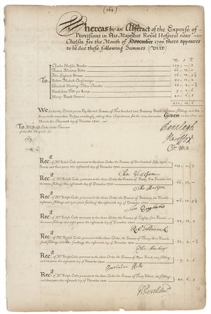 Lot #413 Christopher Wren: During a time of fiscal impropriety at the Royal Hospital he designed, famed architect Wren tends to the books - Image 1