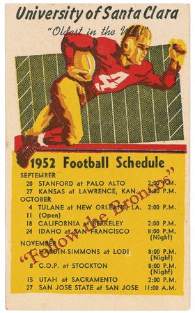 Lot #1361 Jim Thorpe Football Schedule - Image 2