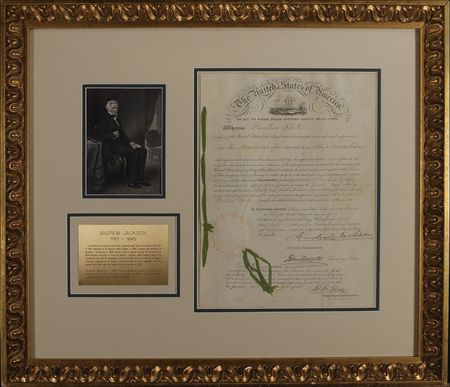 Lot #75 Andrew Jackson: As America edges toward a financial crisis, Old Hickory sets his sights on the high seas and a patent for ship’s thimbles - Image 1