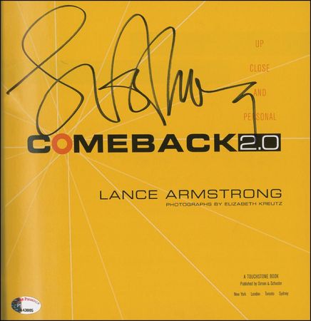 Lot #1170 Lance Armstrong: PSA/DNA-witnessed signing of Armstrong?s Comeback - Image 1