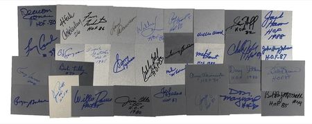 Lot #1245 Football Hall of Famers: 1980 Inductees Signed Cards - Image 1