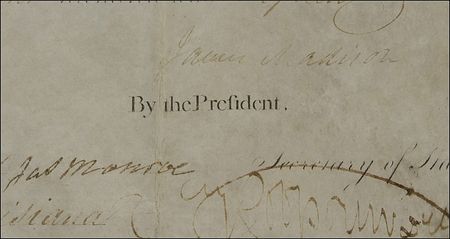 Lot #126 James Madison and James Monroe Signed Document - Image 2