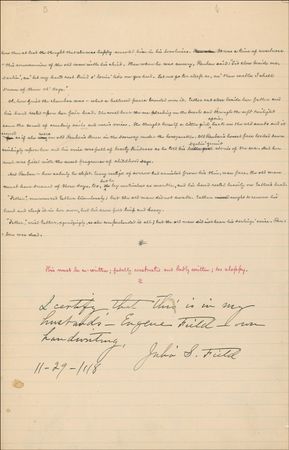 Lot #603 Eugene Field: A self-critical poet critiques his “fatally constructed and badly written” unpublished work as he tries to transition to literature - Image 3