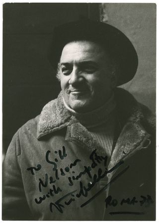 Lot #1006 Federico Fellini Signature and Signed Photograph - Image 1