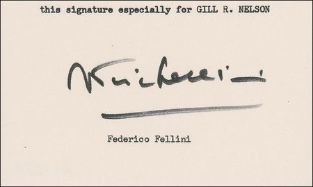 Lot #1006 Federico Fellini Signature and Signed Photograph - Image 2
