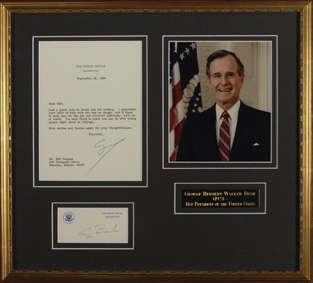 Lot #14 George Bush: The former Yale first baseman