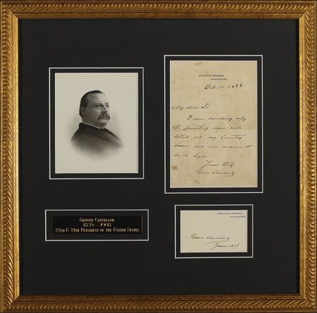Lot #32 Grover Cleveland Letter and Executive