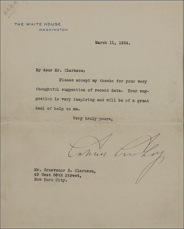 Lot #47 Calvin Coolidge Typed Letter Signed - Image 2