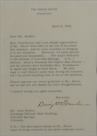 Lot #53 Dwight D. Eisenhower Typed Letter Signed - Image 2