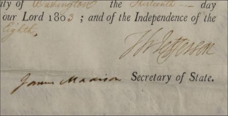 Lot #98 Thomas Jefferson and James Madison: A Virginia commander during the Revolutionary War receives his reward from a grateful nation - Image 2