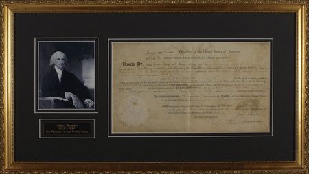 Lot #127 James Madison Signed Document - Image 1