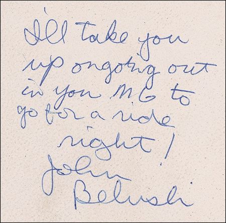 Lot #965 John Belushi: Showing his penchant for living life fast, a high school?and future Hollywood?star accepts an offer for a ride in a British sports car - Image 3