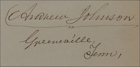 Lot #103 Andrew Johnson Signature - Image 2