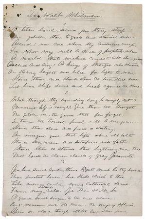 Lot #637 Joaquin Miller: Paying tribute to Walt Whitman - Image 1