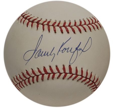 Lot #1281 Sandy Koufax Photograph and Baseball - Image 1