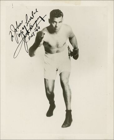 Lot #1224 Jack Dempsey Photograph and Signature - Image 1