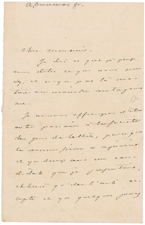 Lot #596 Alexander Dumas, fils Handwritten Letter Signed - Image 1