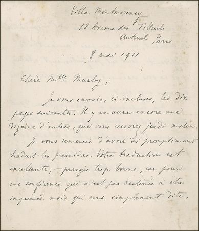 Lot #227 Henri-Louis Bergson Handwritten Letter Signed - Image 1