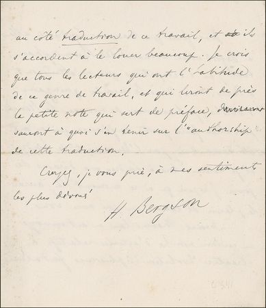 Lot #227 Henri-Louis Bergson Handwritten Letter Signed - Image 4