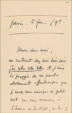 Lot #743 Jules Massenet Handwritten Letter Signed - Image 1