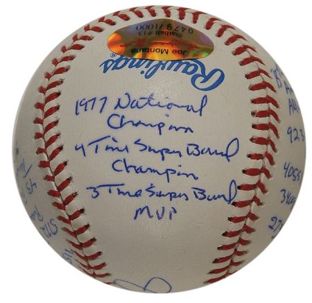 Lot #1310 Joe Montana: Loaded Montana stat ball - Image 2